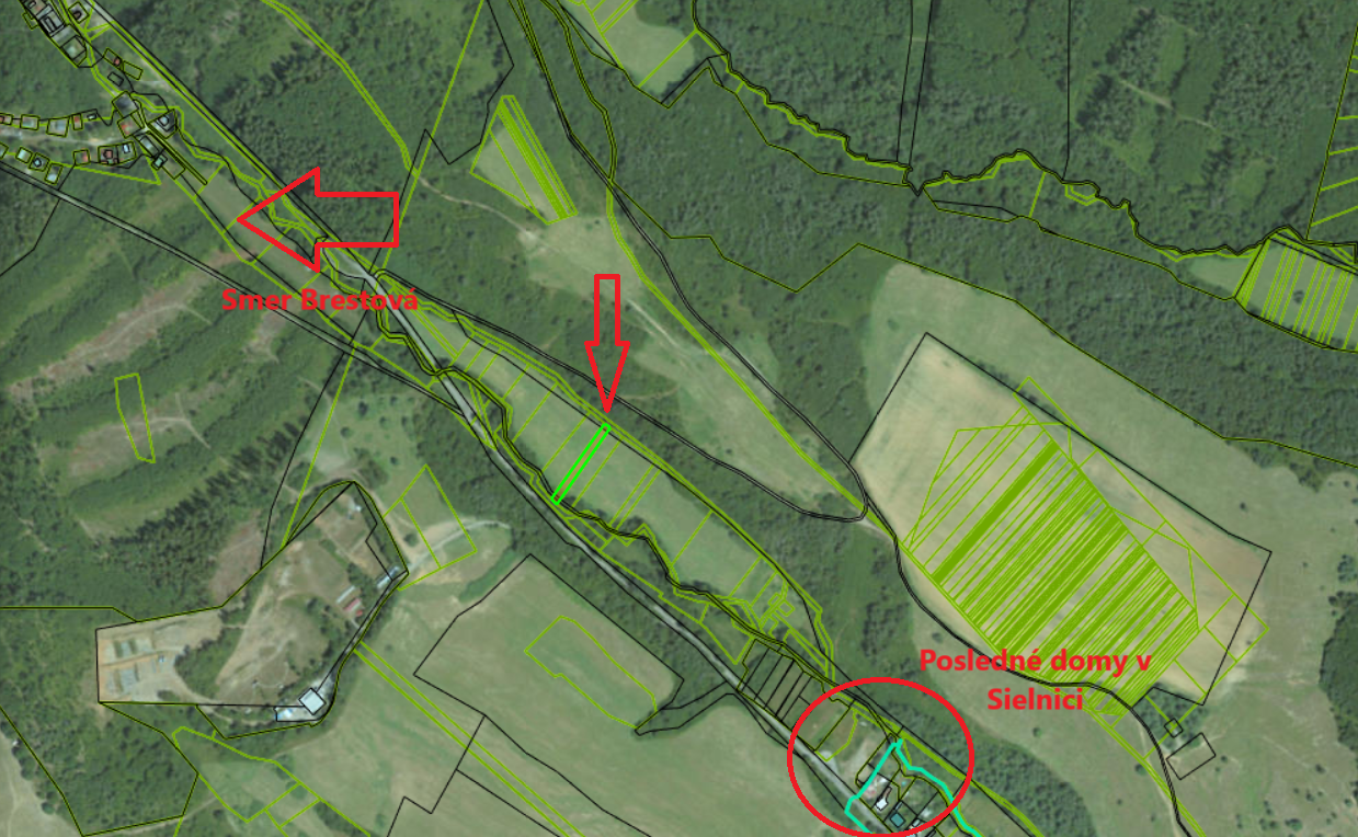Na predaj, Pozemok v Sielnici, smer Brestová, 1029 m2