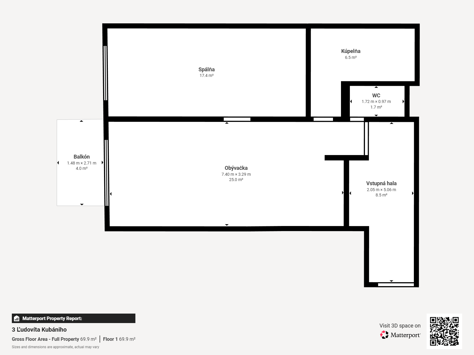 Na prenájom, 2i byt s balkónom v centre Zvolena, Kubániho