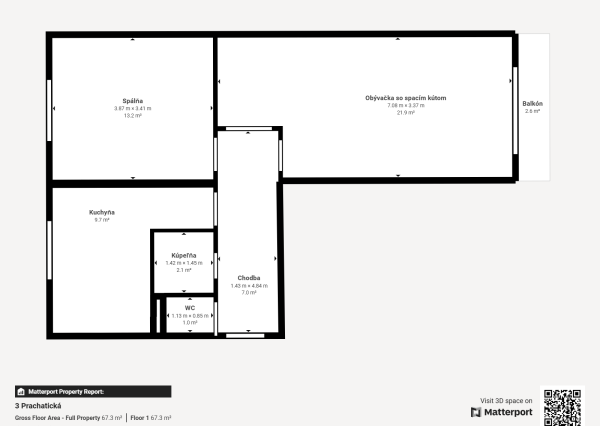 PRENAJATÉ, 2 izbový byt s balkónom, Zvolen - Zlatý potok