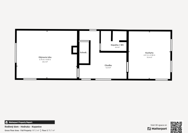 Na predaj dvojpodlažný rodinný dom , Hodruša-Hámre, časť Kopanice