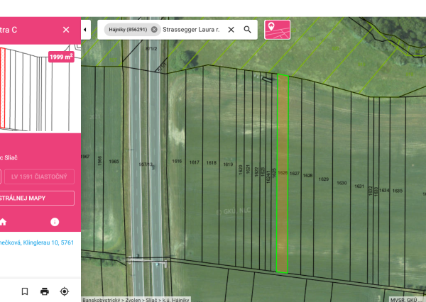 Na predaj, Pozemok v Sliači, pri Tehelni, 1999 m2