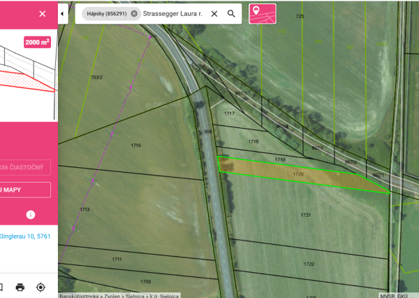 Na predaj, Pozemok v Sliači, smer na Sielnicu, 2000 m2