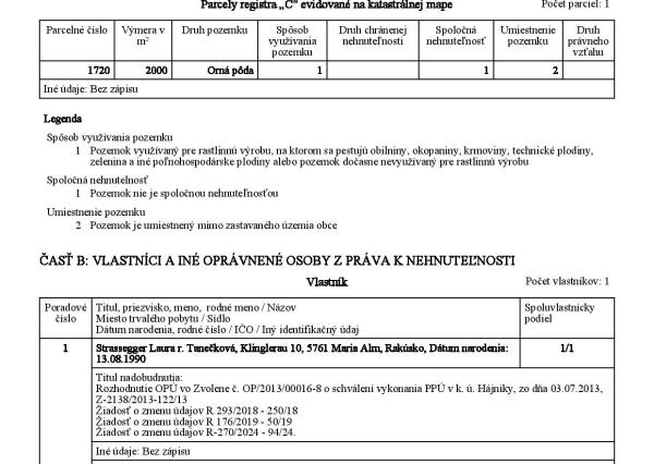 Na predaj, Pozemok v Sliači, smer na Sielnicu, 2000 m2